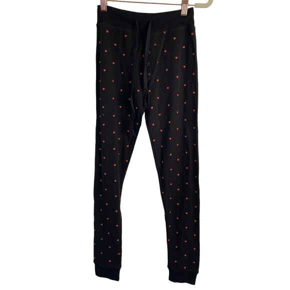 Plush Heart Print Long Sleeve Thermal Shirt and Pants Pajama Set Size XS - Picture 4 of 7